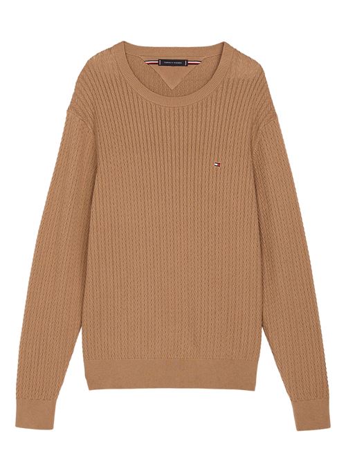 Maglioncino uomo caramello in cotone Tommy Hilfiger | MW0MW37400RBC